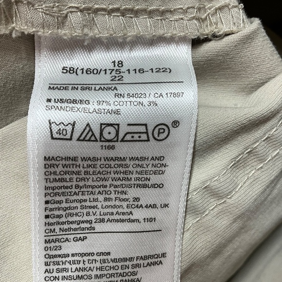 GAP Cotton High Rise Stride Ankle Wide Leg Chino Beige Pants US Sz 18 - Picture 10 of 11